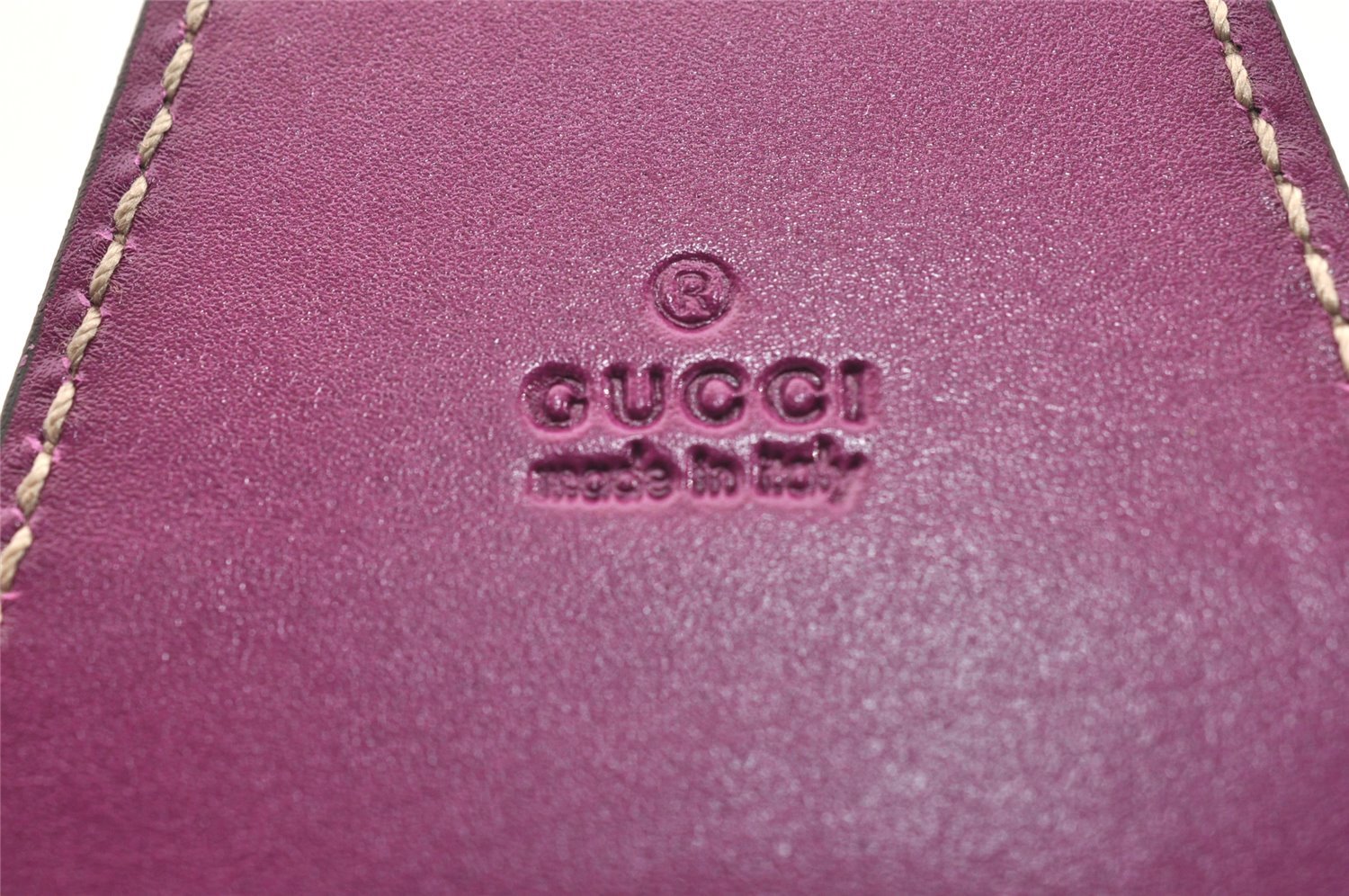 Authentic GUCCI Guccissima Cigarette Case Purse GG Leather 181716 Purple 4106I