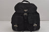Authentic PRADA Vintage Nylon Tessuto Leather Backpack Black 4106J