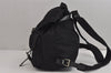 Authentic PRADA Vintage Nylon Tessuto Leather Backpack Black 4106J