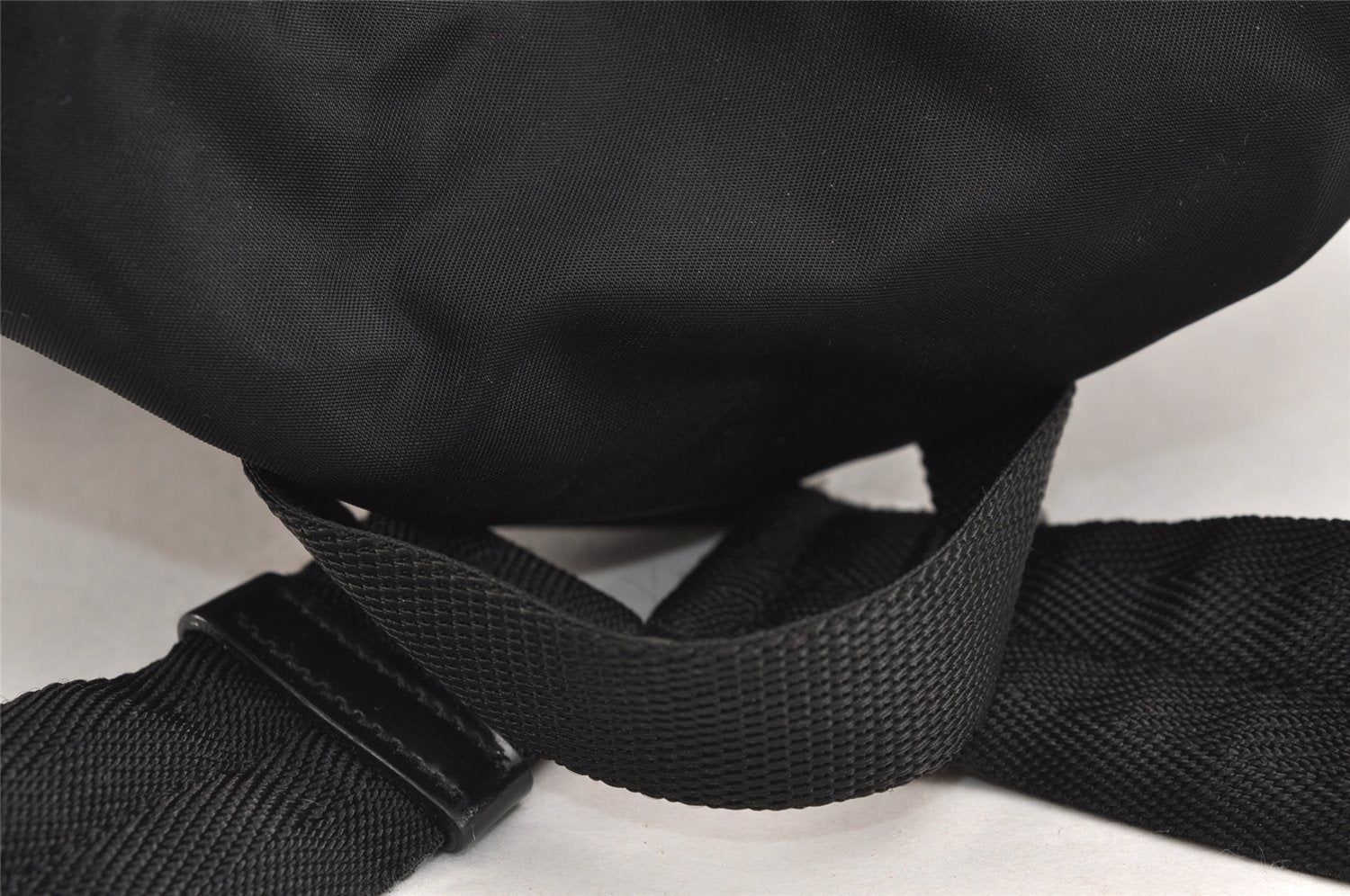 Authentic PRADA Vintage Nylon Tessuto Leather Backpack Black 4106J