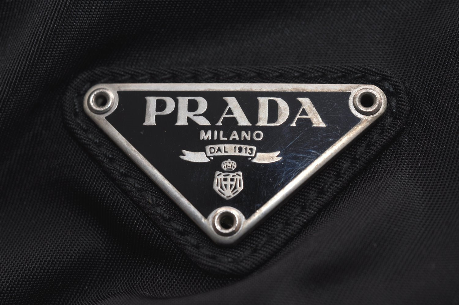 Authentic PRADA Vintage Nylon Tessuto Leather Backpack Black 4106J