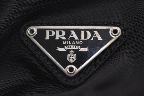 Authentic PRADA Vintage Nylon Tessuto Leather Backpack Black 4106J