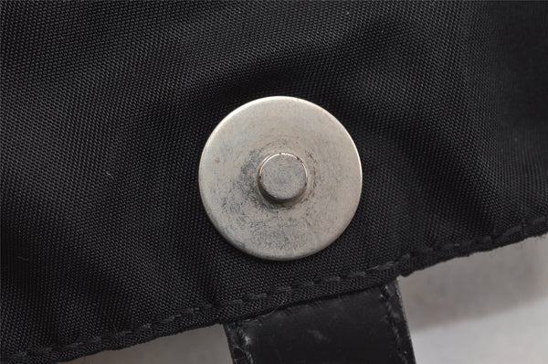 Authentic PRADA Vintage Nylon Tessuto Leather Backpack Black 4106J