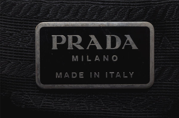 Authentic PRADA Vintage Nylon Tessuto Leather Backpack Black 4106J