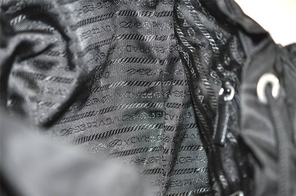 Authentic PRADA Vintage Nylon Tessuto Leather Backpack Black 4106J