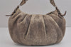 Authentic PRADA Vintage Leather Nappa Chain Shoulder Hand Bag Purse Brown 4107J