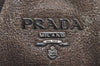 Authentic PRADA Vintage Leather Nappa Chain Shoulder Hand Bag Purse Brown 4107J