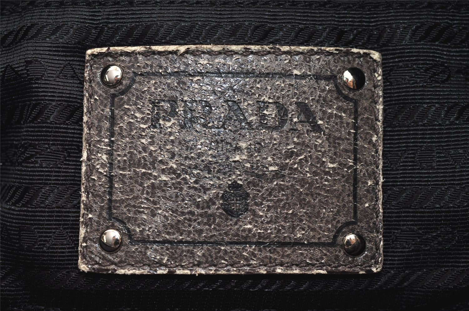 Authentic PRADA Vintage Leather Nappa Chain Shoulder Hand Bag Purse Brown 4107J