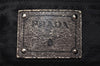 Authentic PRADA Vintage Leather Nappa Chain Shoulder Hand Bag Purse Brown 4107J