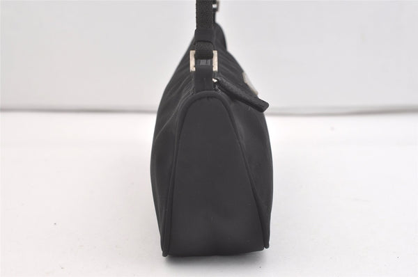Authentic PRADA Vintage Nylon Tessuto Hand Bag Pouch Purse Black 4108J