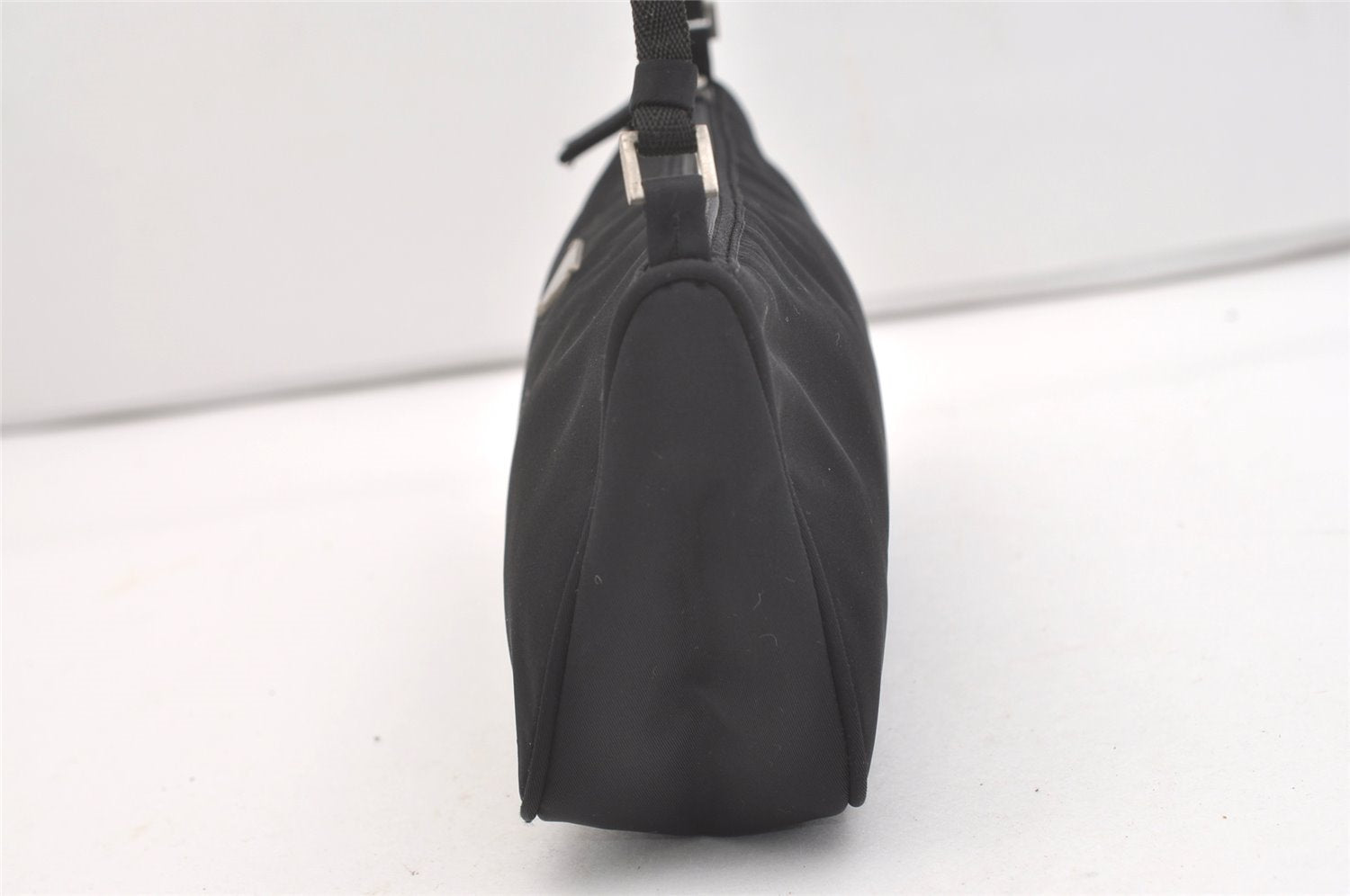 Authentic PRADA Vintage Nylon Tessuto Hand Bag Pouch Purse Black 4108J