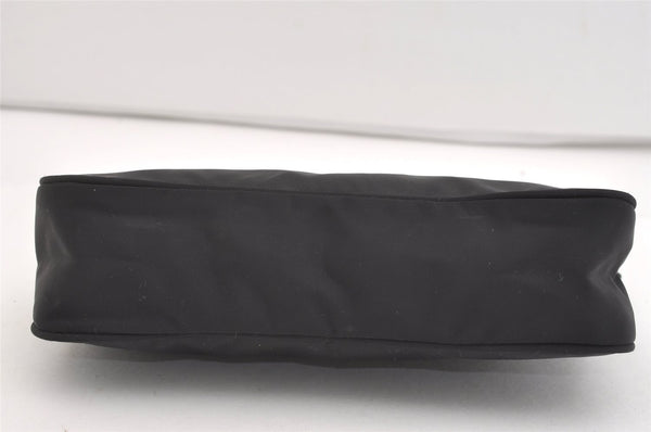 Authentic PRADA Vintage Nylon Tessuto Hand Bag Pouch Purse Black 4108J