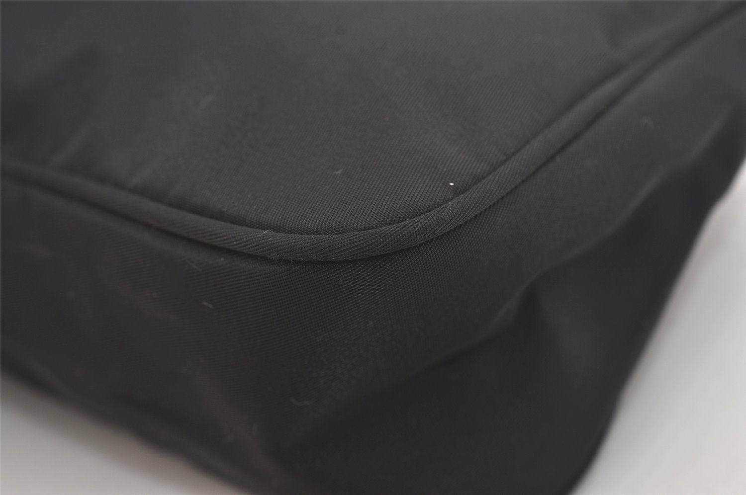 Authentic PRADA Vintage Nylon Tessuto Hand Bag Pouch Purse Black 4108J