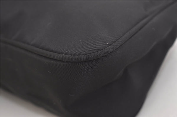 Authentic PRADA Vintage Nylon Tessuto Hand Bag Pouch Purse Black 4108J