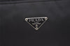 Authentic PRADA Vintage Nylon Tessuto Hand Bag Pouch Purse Black 4108J