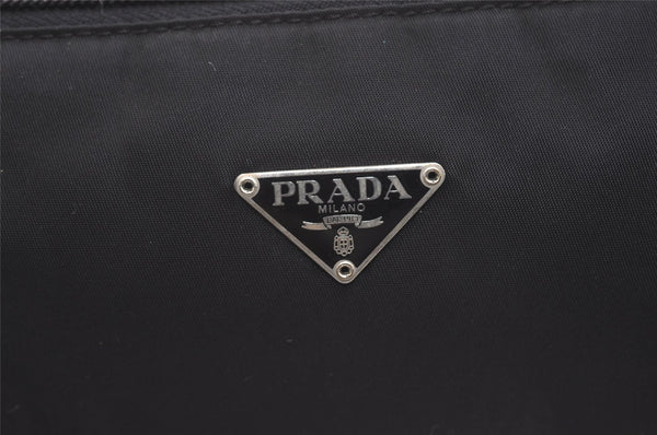 Authentic PRADA Vintage Nylon Tessuto Hand Bag Pouch Purse Black 4108J