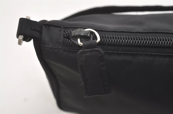 Authentic PRADA Vintage Nylon Tessuto Hand Bag Pouch Purse Black 4108J