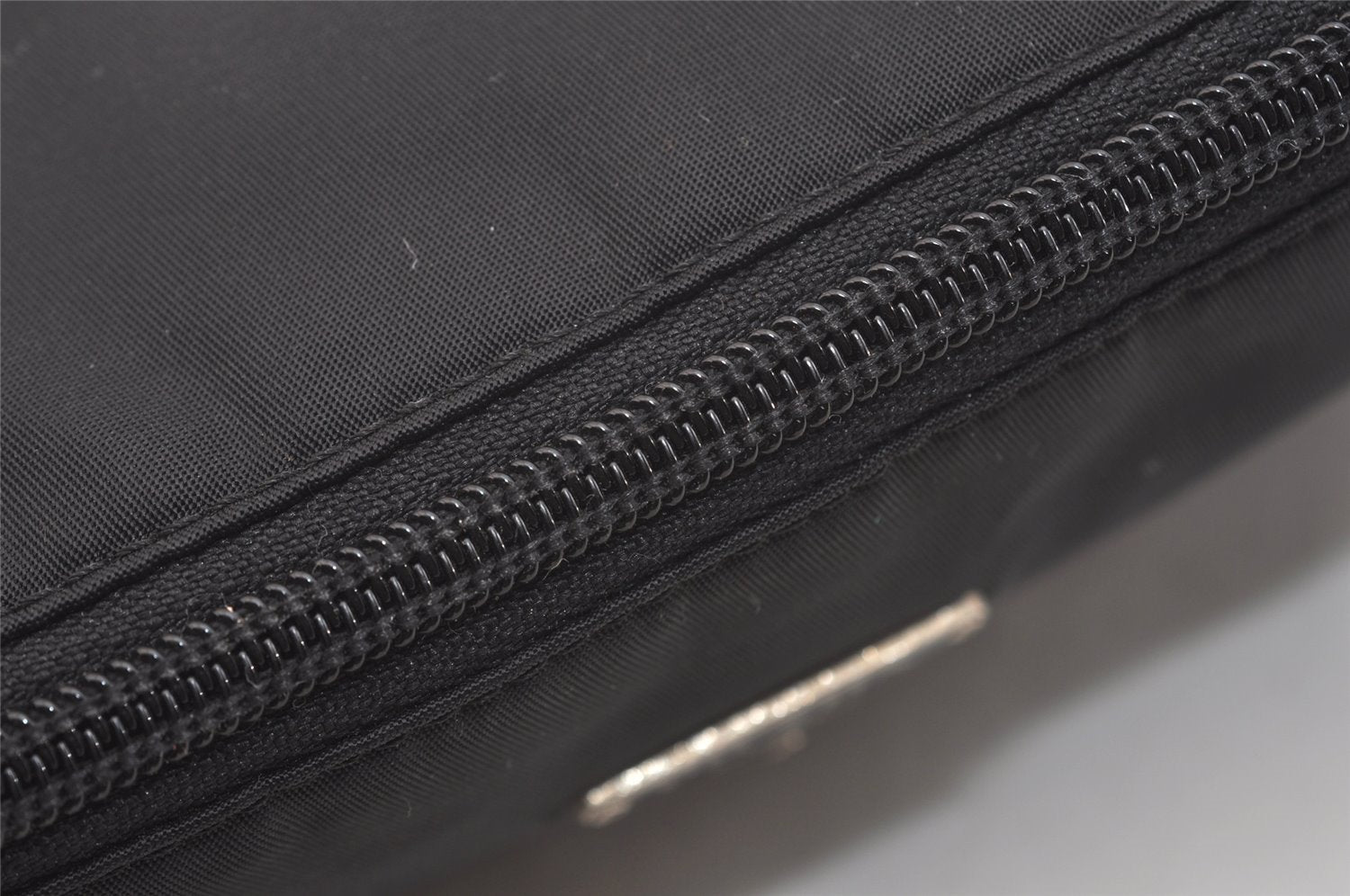 Authentic PRADA Vintage Nylon Tessuto Hand Bag Pouch Purse Black 4108J