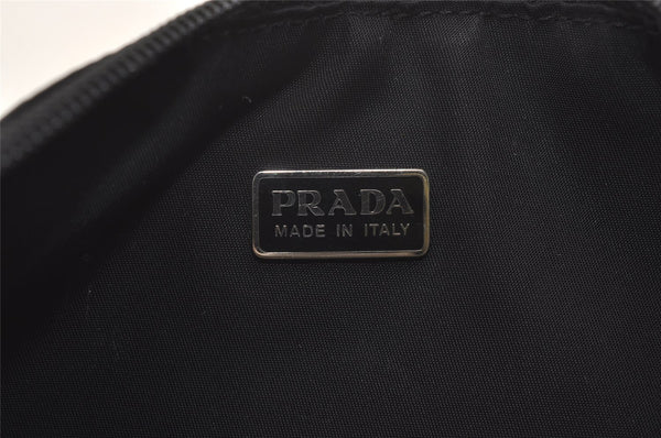 Authentic PRADA Vintage Nylon Tessuto Hand Bag Pouch Purse Black 4108J