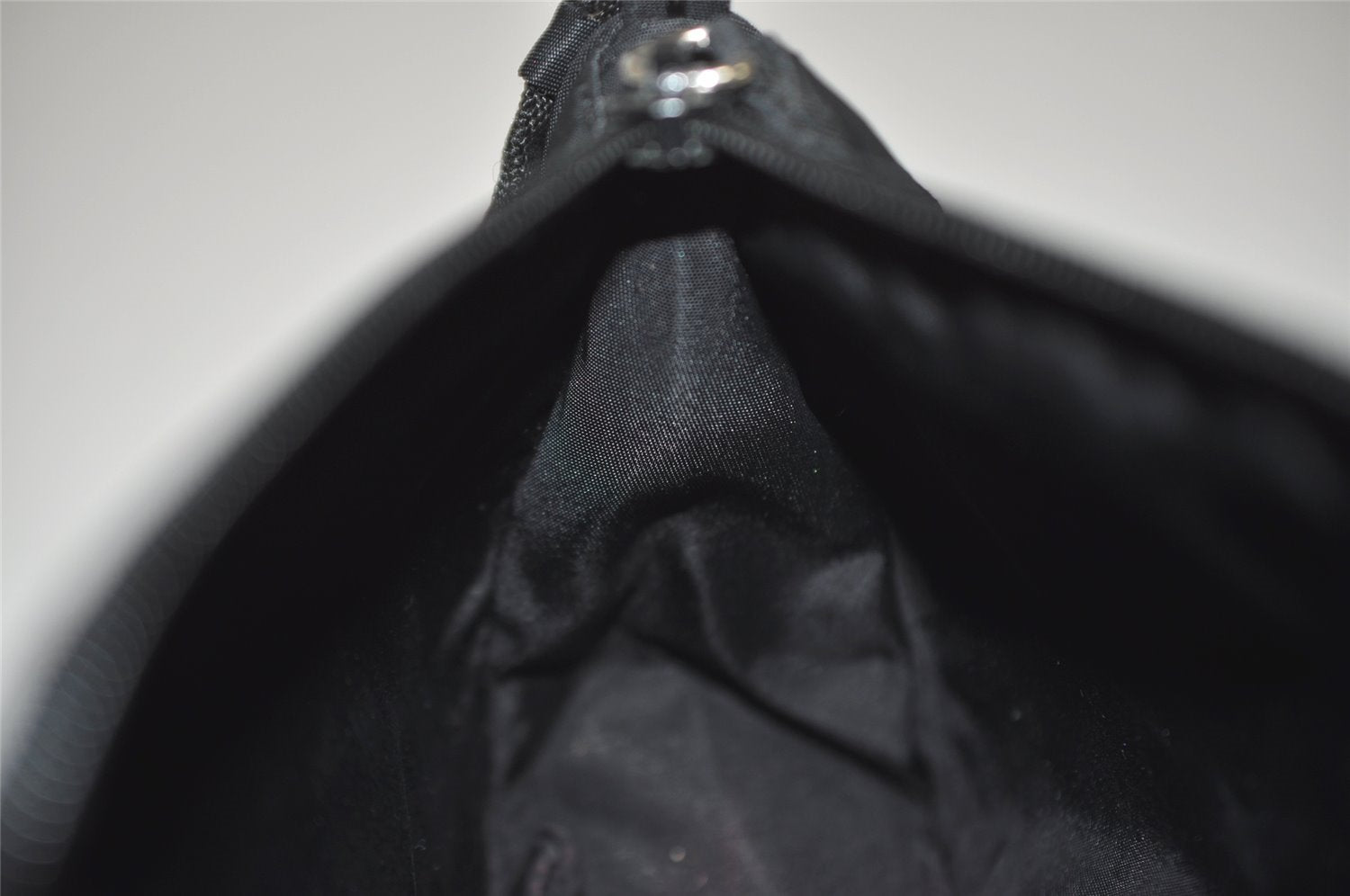 Authentic PRADA Vintage Nylon Tessuto Hand Bag Pouch Purse Black 4108J