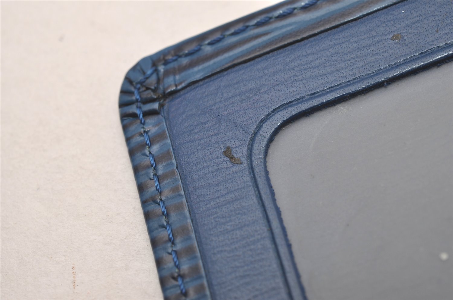 Auth Louis Vuitton Epi Porte 2 Cartes Vertical Card Pass Case M63205 Blue 4109I