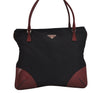 Authentic PRADA Vintage Nylon Tessuto Leather Shoulder Tote Bag Black 4109J