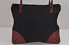 Authentic PRADA Vintage Nylon Tessuto Leather Shoulder Tote Bag Black 4109J