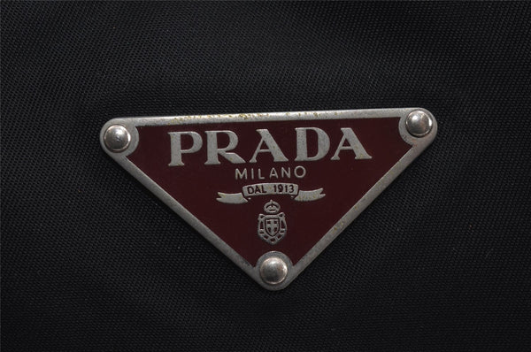 Authentic PRADA Vintage Nylon Tessuto Leather Shoulder Tote Bag Black 4109J