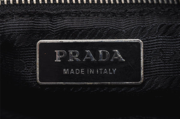 Authentic PRADA Vintage Nylon Tessuto Leather Shoulder Tote Bag Black 4109J
