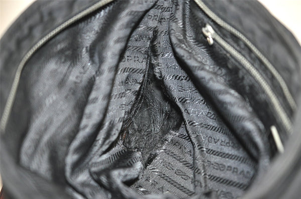 Authentic PRADA Vintage Nylon Tessuto Leather Shoulder Tote Bag Black 4109J