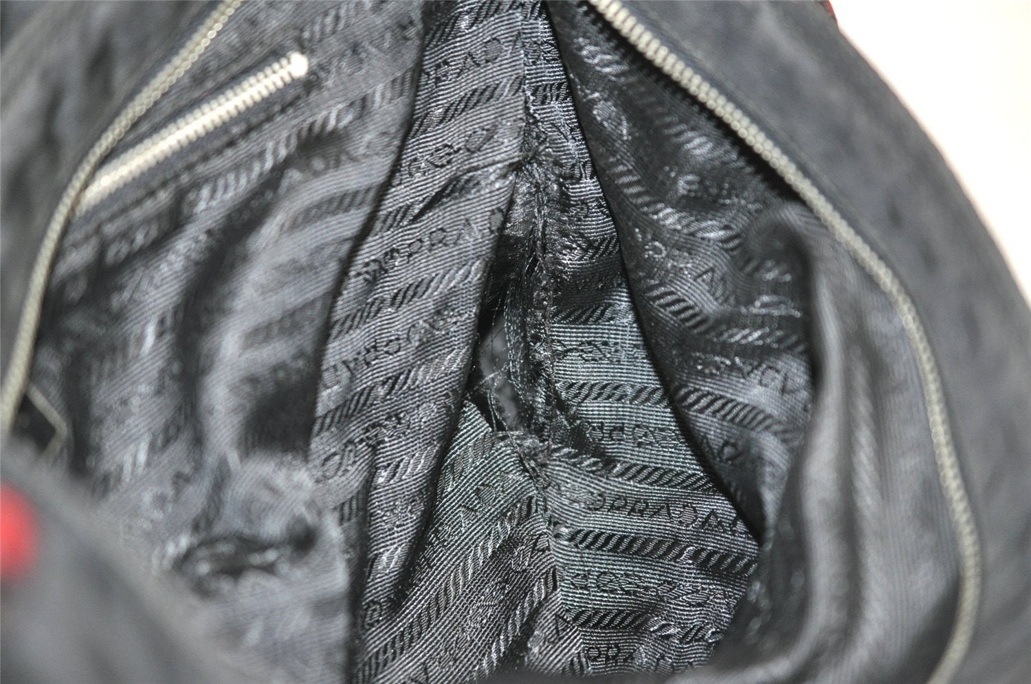 Authentic PRADA Vintage Nylon Tessuto Leather Shoulder Tote Bag Black 4109J