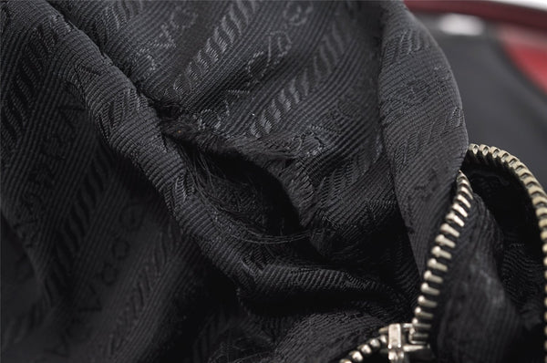 Authentic PRADA Vintage Nylon Tessuto Leather Shoulder Tote Bag Black 4109J