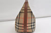 Authentic Burberrys Nova Check Canvas Leather Hand Bag Purse Beige 4109K