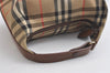 Authentic Burberrys Nova Check Canvas Leather Hand Bag Purse Beige 4109K