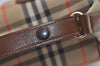 Authentic Burberrys Nova Check Canvas Leather Hand Bag Purse Beige 4109K