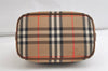 Authentic Burberrys Nova Check Canvas Leather Hand Bag Purse Beige 4109K