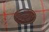 Authentic Burberrys Nova Check Canvas Leather Hand Bag Purse Beige 4109K