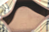 Authentic Burberrys Nova Check Canvas Leather Hand Bag Purse Beige 4109K