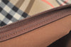 Authentic Burberrys Nova Check Canvas Leather Hand Bag Purse Beige 4109K