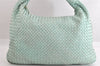 Authentic BOTTEGA VENETA Intrecciato Leather Shoulder Hand Bag Light Blue 4109M