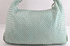 Authentic BOTTEGA VENETA Intrecciato Leather Shoulder Hand Bag Light Blue 4109M