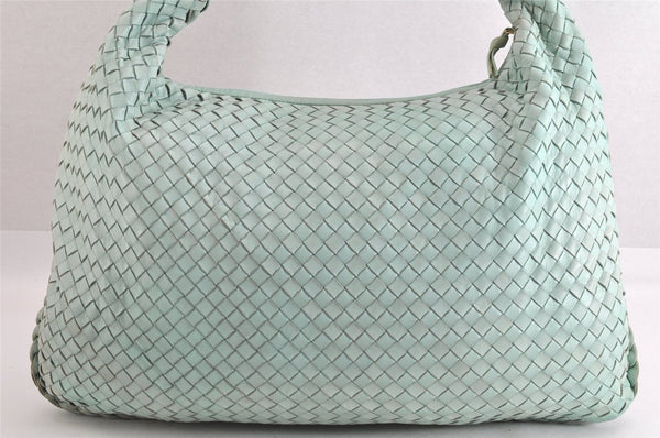 Authentic BOTTEGA VENETA Intrecciato Leather Shoulder Hand Bag Light Blue 4109M