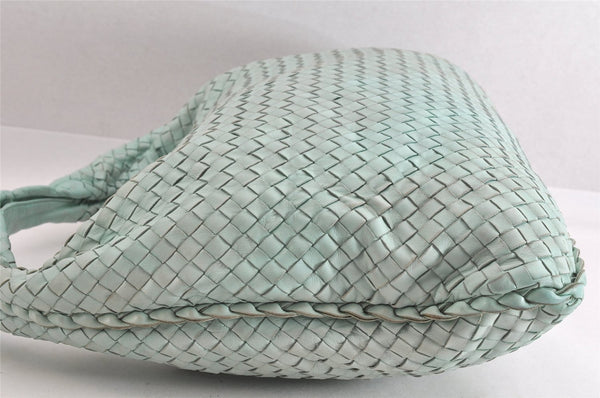 Authentic BOTTEGA VENETA Intrecciato Leather Shoulder Hand Bag Light Blue 4109M