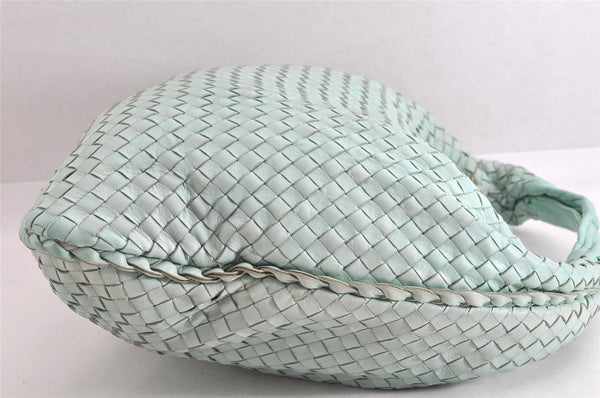 Authentic BOTTEGA VENETA Intrecciato Leather Shoulder Hand Bag Light Blue 4109M