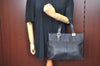 Authentic Burberrys Vintage Leather Shoulder Hand Bag Purse Black 4110H