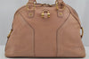 Authentic YVES SAINT LAURENT Muse Tote Hand Bag Leather 156464 Pink 4110J