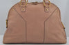 Authentic YVES SAINT LAURENT Muse Tote Hand Bag Leather 156464 Pink 4110J