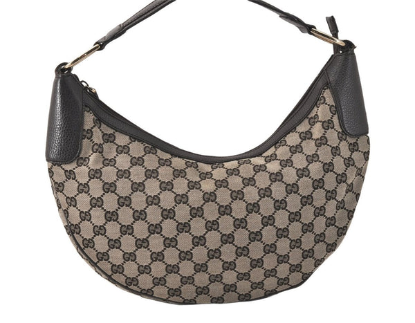 Authentic GUCCI Vintage Shoulder Hand Bag GG Canvas Leather 257297 Black 4112K