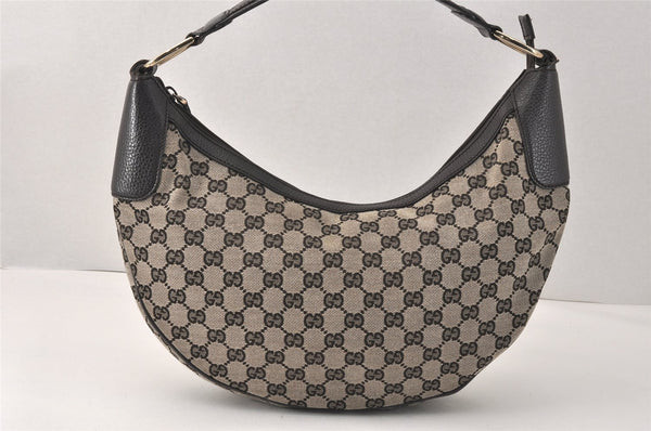 Authentic GUCCI Vintage Shoulder Hand Bag GG Canvas Leather 257297 Black 4112K