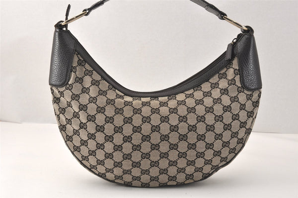 Authentic GUCCI Vintage Shoulder Hand Bag GG Canvas Leather 257297 Black 4112K